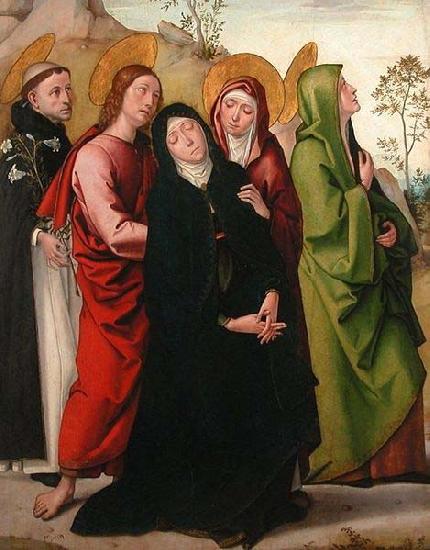 Juan de Borgona The Virgin, Saint John the Evangelist, two female saints and Saint Dominic de Guzman.